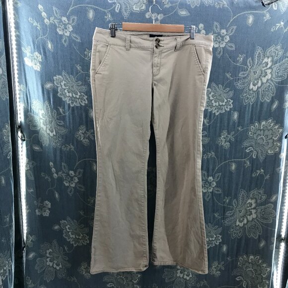 American Eagle Outfitters Tan Flare Pants - Picture 1 of 3